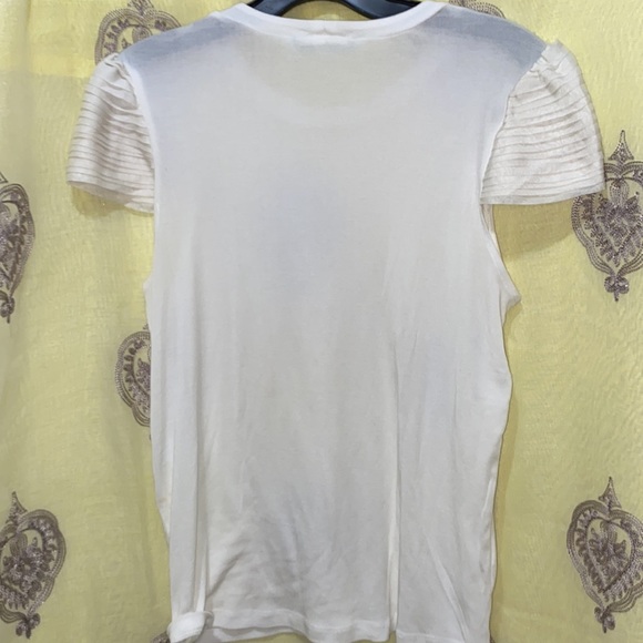 ALICE & OLIVIA WHITE SHORT SILK CAP SLEEVE SZ M NYLON/ELASTANE BLEND BODY - Picture 2 of 7